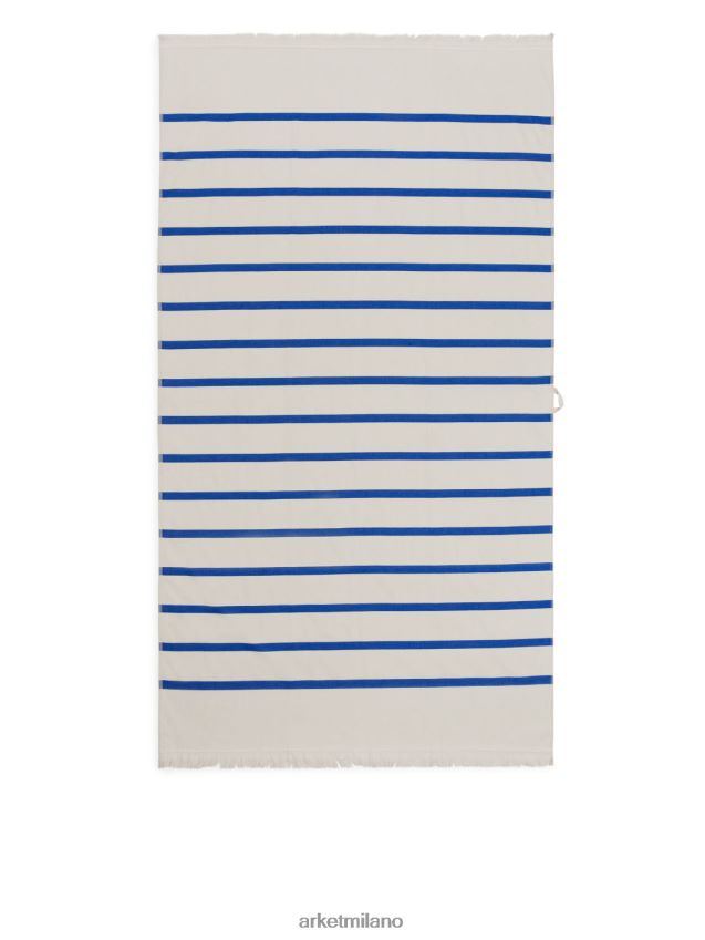 articoli per la casa esso ARKET unisex telo bagno 100 x 180 cm bianco sporco/blu 6F0F6L1346
