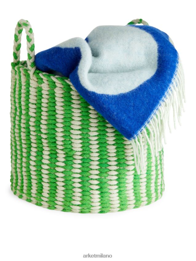 articoli per la casa esso ARKET unisex cestino portaoggetti 41 cm verde/bianco sporco 6F0F6L1353