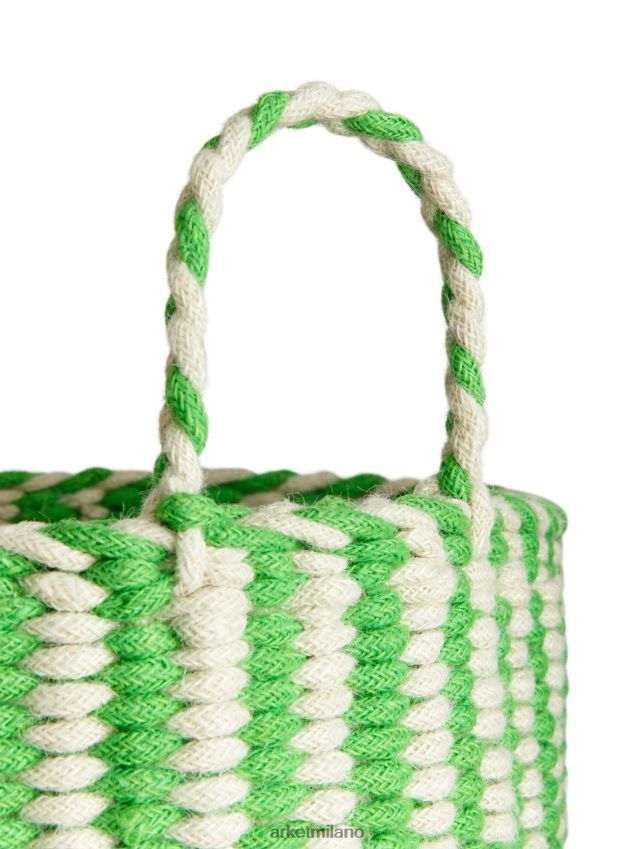 articoli per la casa esso ARKET unisex cestino portaoggetti 41 cm verde/bianco sporco 6F0F6L1353