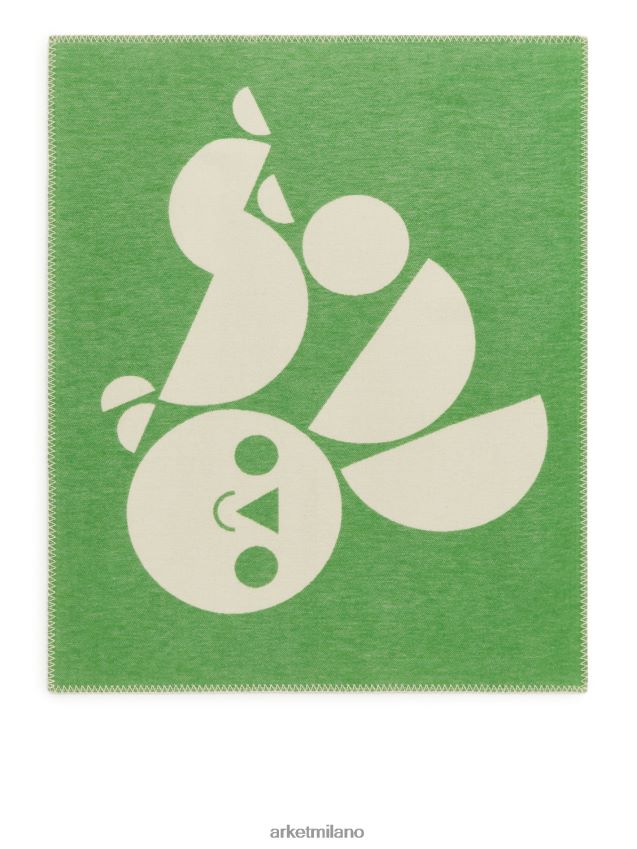 articoli per la casa esso ARKET unisex coperta in cotone edizione artista verde/bianco 6F0F6L1745