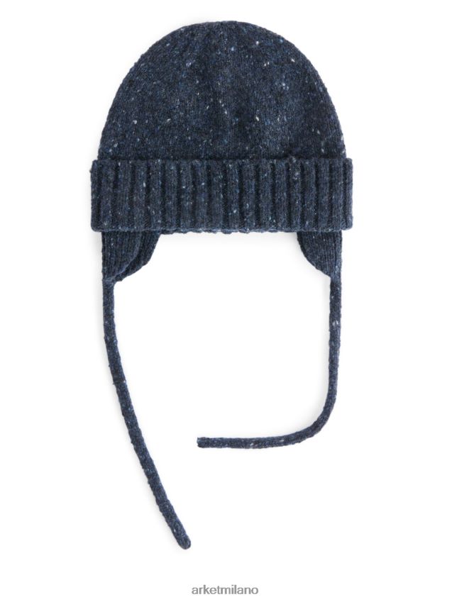 Accessori esso ARKET bambini Berretto con paraorecchie in lana Neps blu scuro 6F0F6L1777