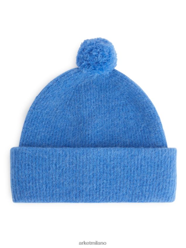 Accessori esso ARKET bambini Berretto con pompon in alpaca merino blu 6F0F6L1646