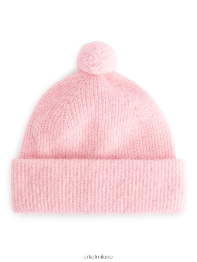 Accessori esso ARKET bambini Berretto con pompon in alpaca merino rosa 6F0F6L1645