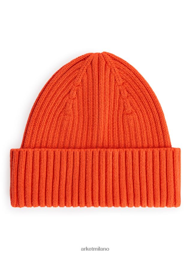 Accessori esso ARKET bambini berretto in maglia a coste arancia 6F0F6L1633