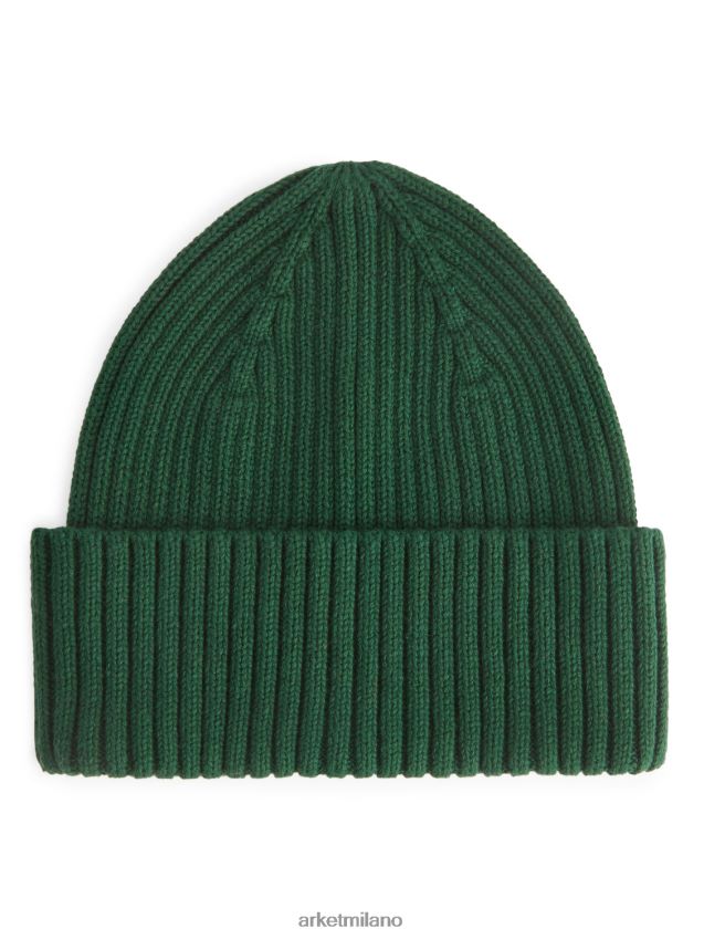 Accessori esso ARKET bambini berretto in maglia a coste verde scuro 6F0F6L1659