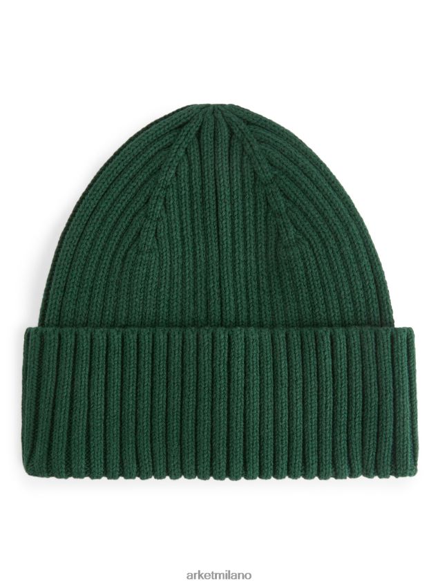 Accessori esso ARKET bambini berretto in maglia a coste verde scuro 6F0F6L1659