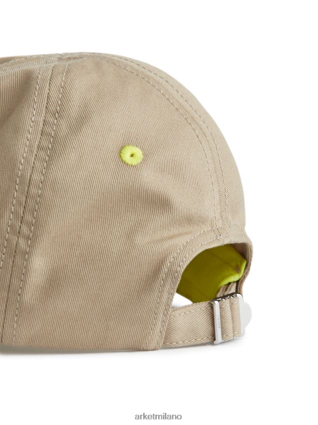 Accessori esso ARKET bambini berretto in tela di cotone beige 6F0F6L1639