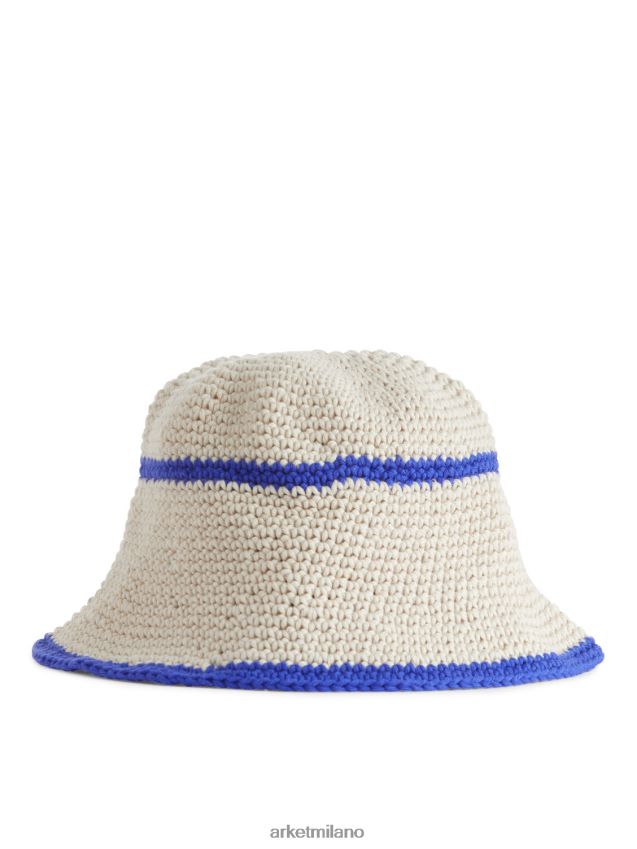 Accessori esso ARKET bambini cappellino da sole all'uncinetto beige/blu 6F0F6L1693