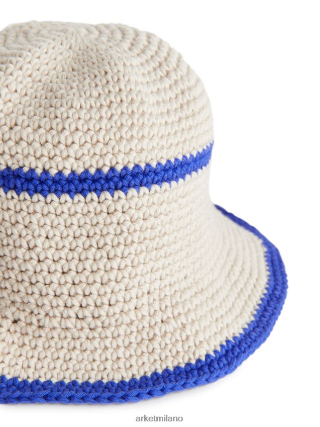 Accessori esso ARKET bambini cappellino da sole all\'uncinetto beige/blu 6F0F6L1693