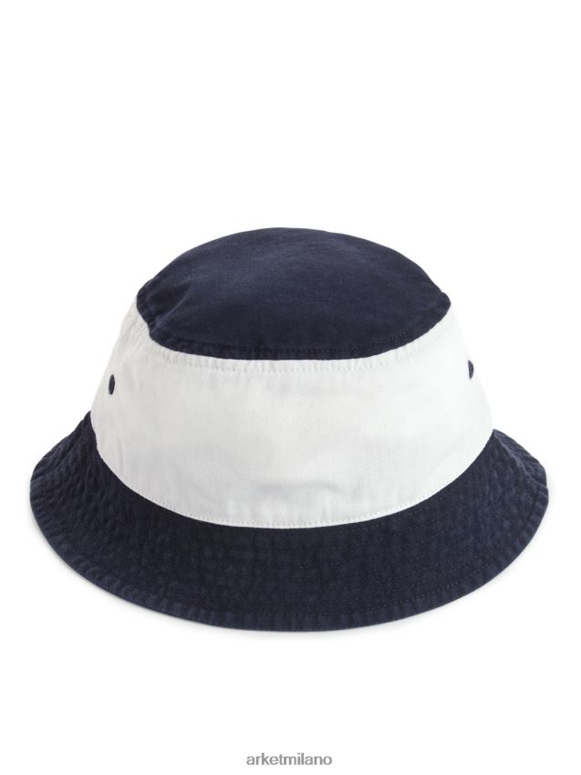 Accessori esso ARKET bambini cappello da pescatore color block blu scuro/bianco 6F0F6L1626