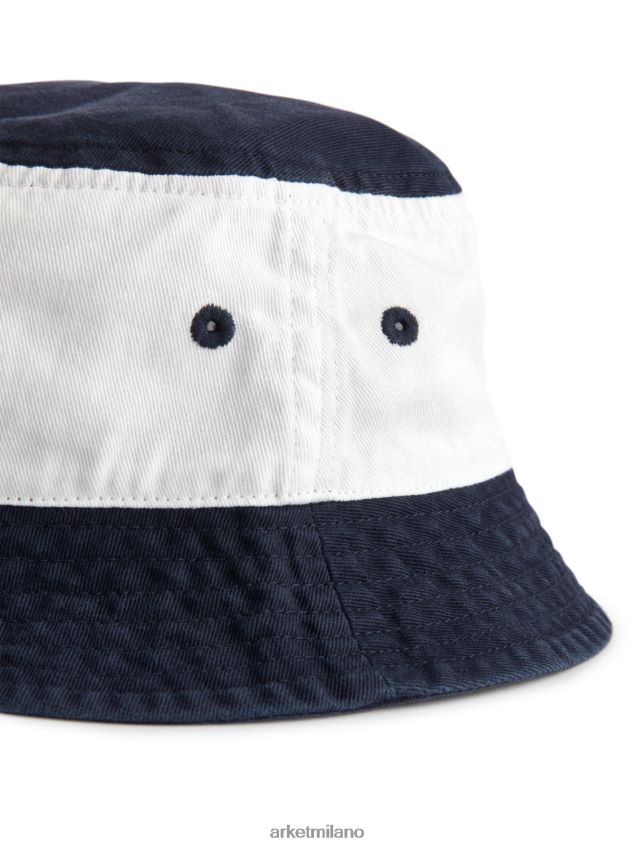 Accessori esso ARKET bambini cappello da pescatore color block blu scuro/bianco 6F0F6L1626