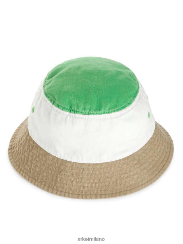 Accessori esso ARKET bambini cappello da pescatore color block verde/bianco/beige 6F0F6L1630