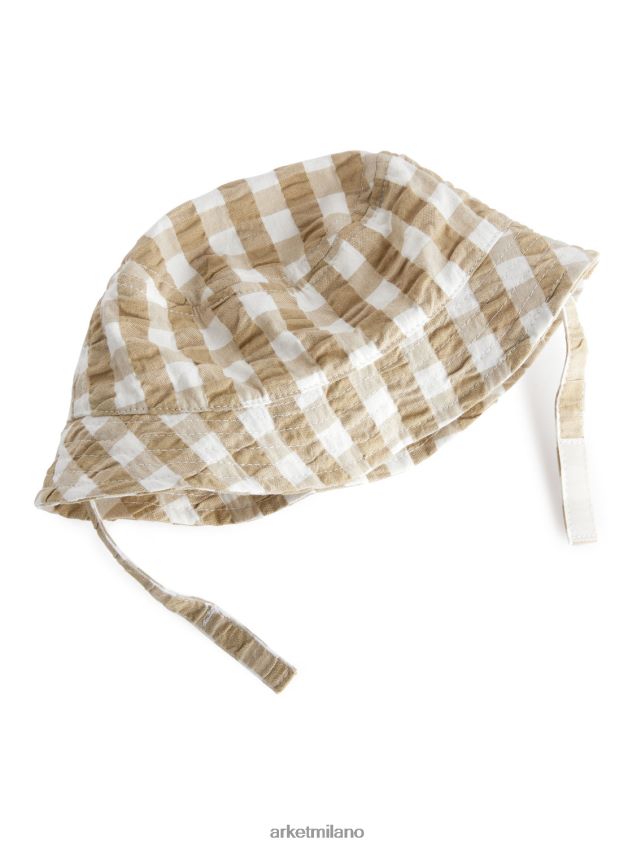 Accessori esso ARKET bambini cappello da pescatore in seersucker beige/bianco 6F0F6L1691
