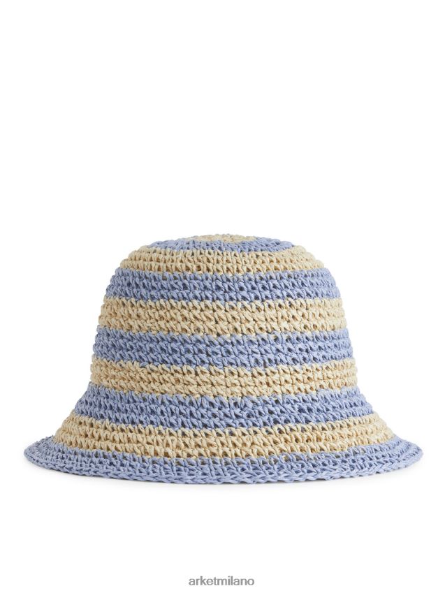 Accessori esso ARKET bambini cappello di paglia beige/azzurro 6F0F6L1637