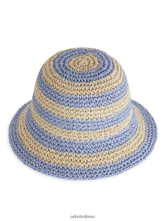 Accessori esso ARKET bambini cappello di paglia beige/azzurro 6F0F6L1637