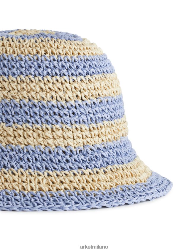 Accessori esso ARKET bambini cappello di paglia beige/azzurro 6F0F6L1637