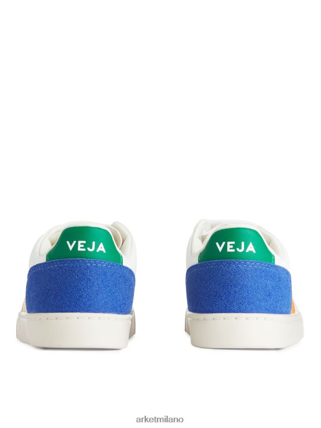 calzature esso ARKET bambini Veja v-12 scarpe da ginnastica junior bianco/giallo/blu 6F0F6L1409