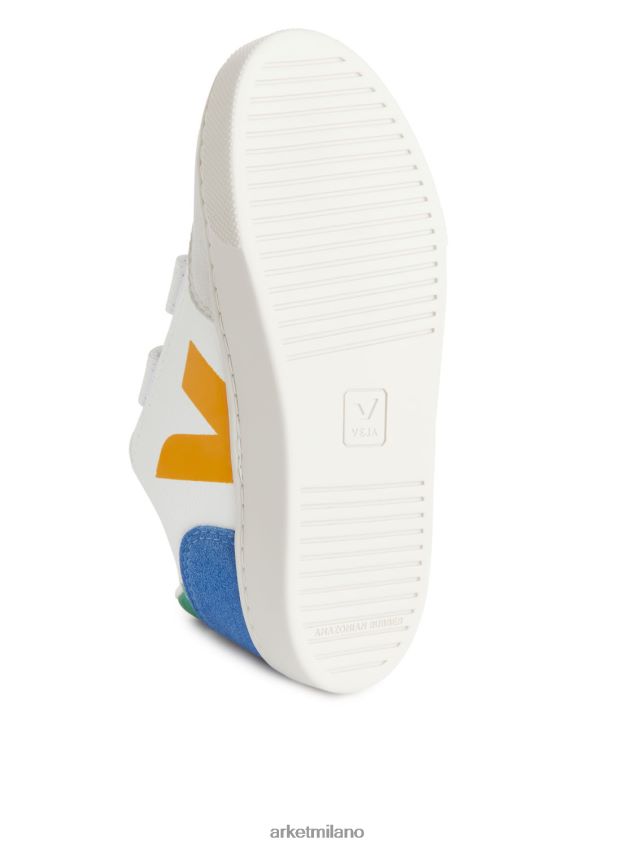calzature esso ARKET bambini Veja v-12 scarpe da ginnastica junior bianco/giallo/blu 6F0F6L1409