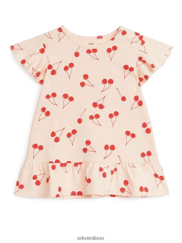 vestiario esso ARKET bambini Abito in jersey con volant arancio chiaro/ciliegie 6F0F6L1690