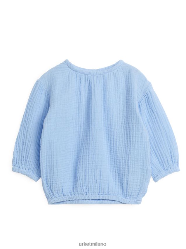 vestiario esso ARKET bambini Blusa in garza con maniche a palloncino azzurro 6F0F6L1718