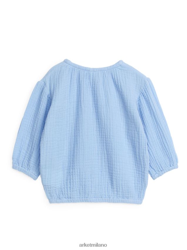 vestiario esso ARKET bambini Blusa in garza con maniche a palloncino azzurro 6F0F6L1718