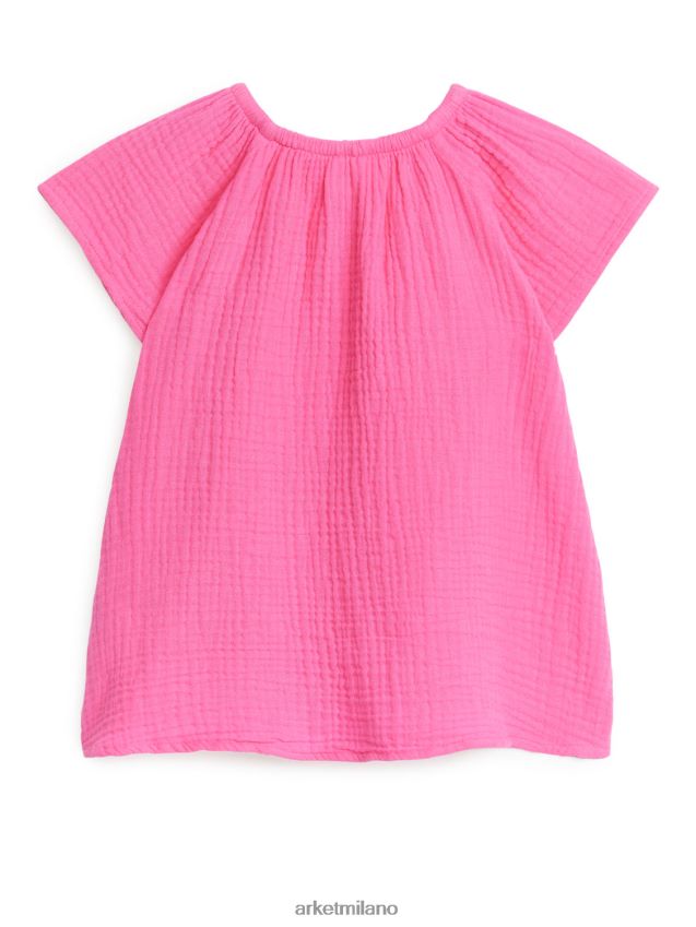 vestiario esso ARKET bambini abito corto in garza rosa 6F0F6L1739