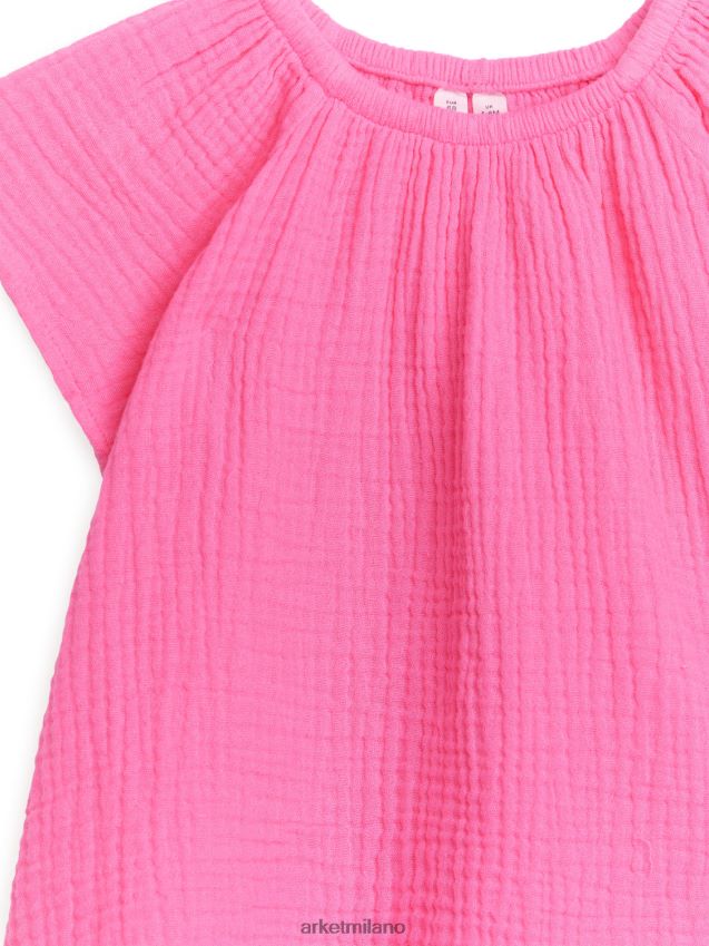 vestiario esso ARKET bambini abito corto in garza rosa 6F0F6L1739