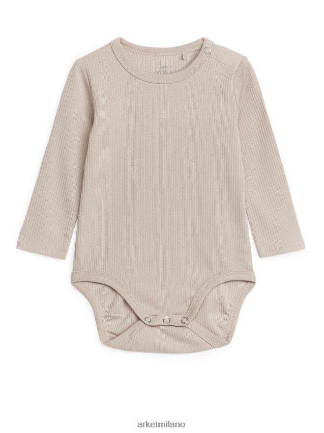 vestiario esso ARKET bambini body in cotone lyocell beige chiaro 6F0F6L1755