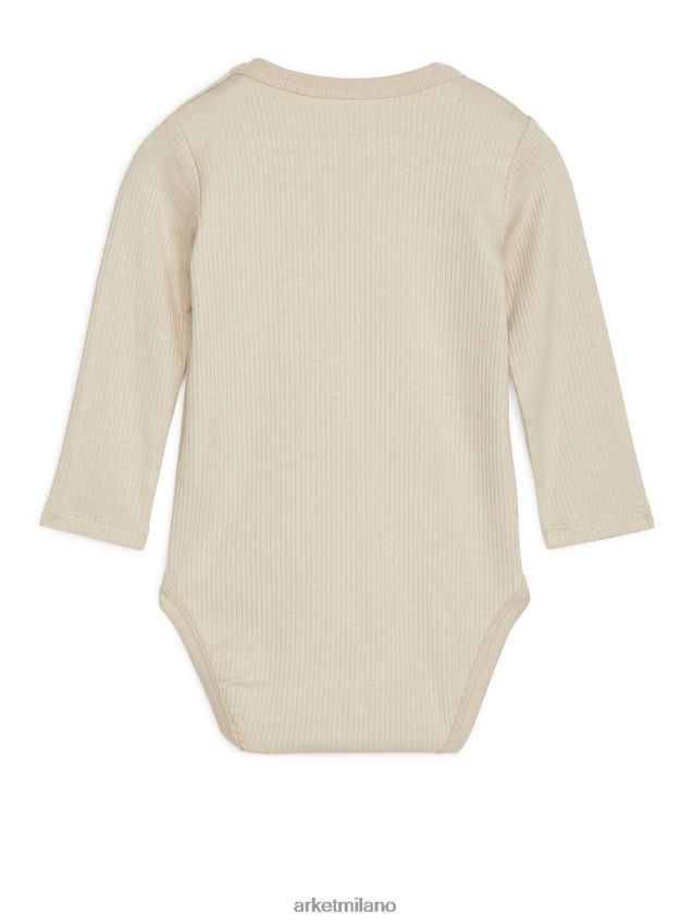 vestiario esso ARKET bambini body in cotone lyocell beige chiaro 6F0F6L1755