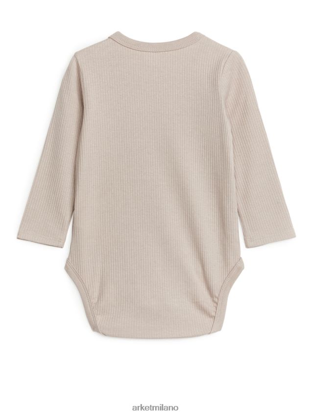 vestiario esso ARKET bambini body in cotone lyocell beige chiaro 6F0F6L1755