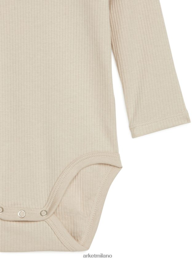 vestiario esso ARKET bambini body in cotone lyocell beige chiaro 6F0F6L1755