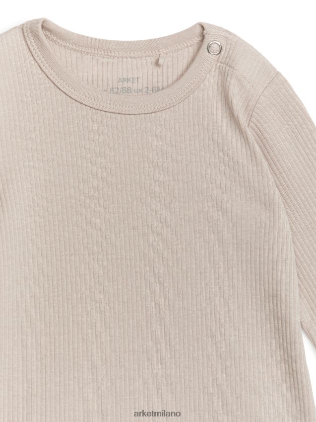 vestiario esso ARKET bambini body in cotone lyocell beige chiaro 6F0F6L1755