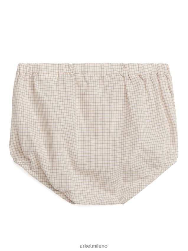 vestiario esso ARKET bambini calzoncini in seersucker beige/quadretto 6F0F6L1703