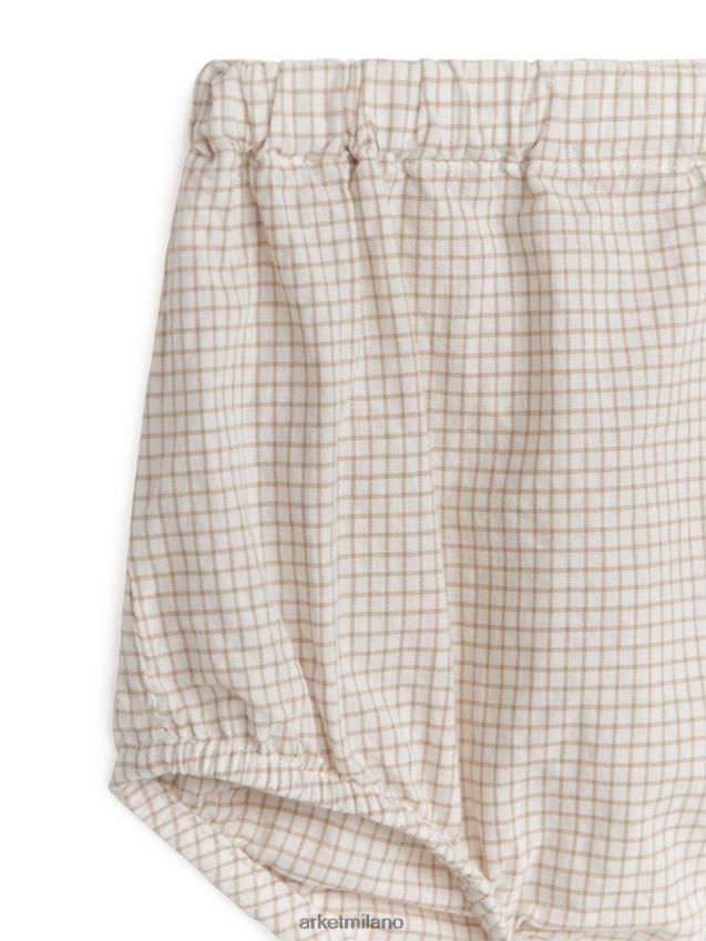 vestiario esso ARKET bambini calzoncini in seersucker beige/quadretto 6F0F6L1703