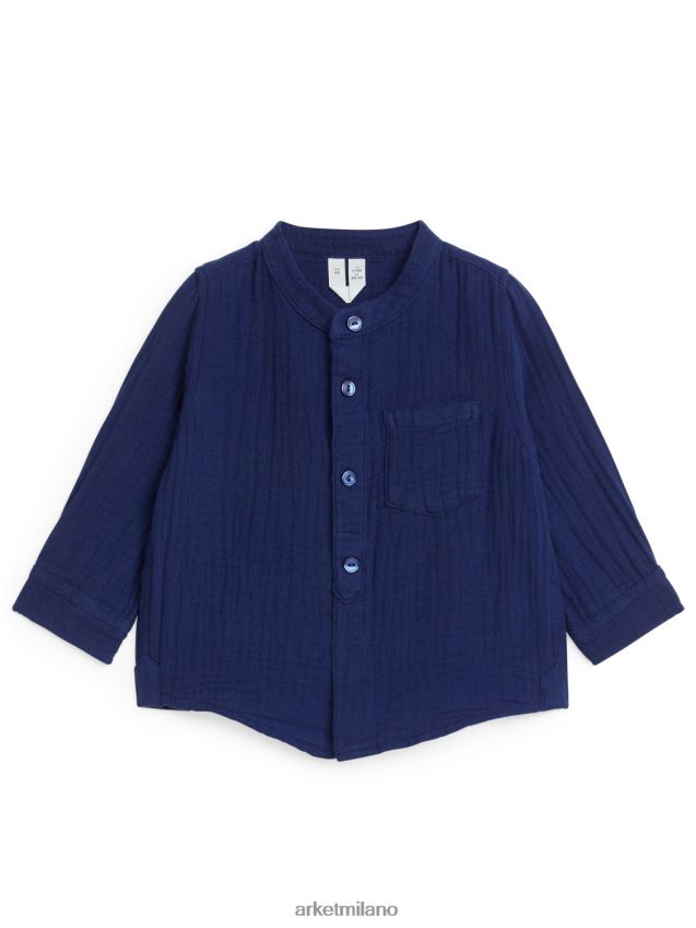 vestiario esso ARKET bambini camicia in mussola di cotone blu scuro 6F0F6L1717
