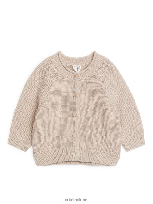 vestiario esso ARKET bambini cardigan in cotone lavorato a maglia beige 6F0F6L1764