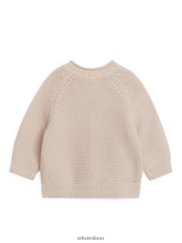 vestiario esso ARKET bambini cardigan in cotone lavorato a maglia beige 6F0F6L1764