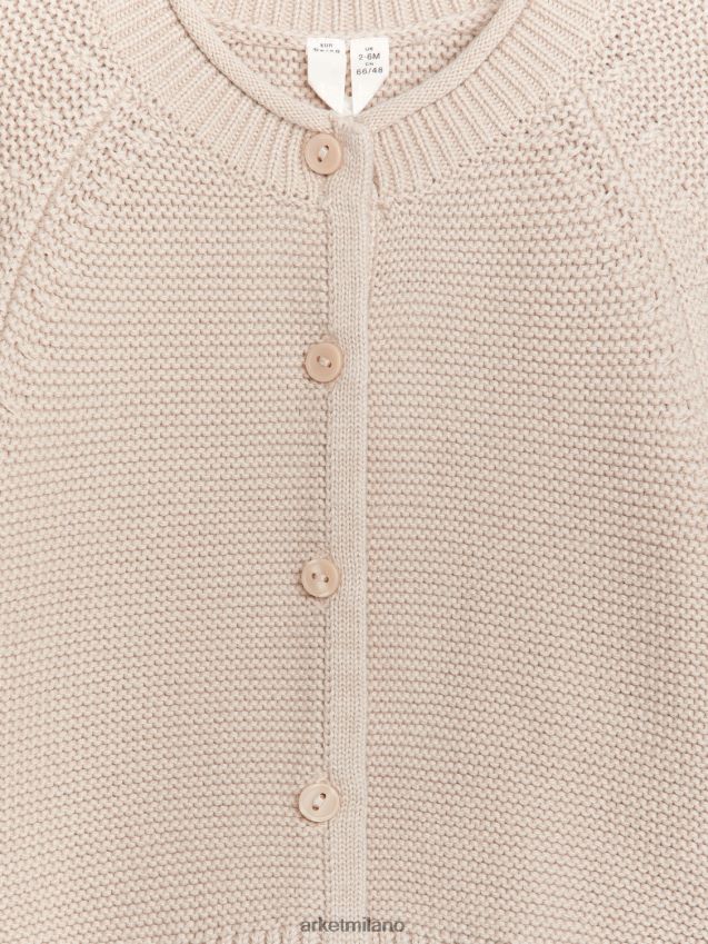 vestiario esso ARKET bambini cardigan in cotone lavorato a maglia beige 6F0F6L1764