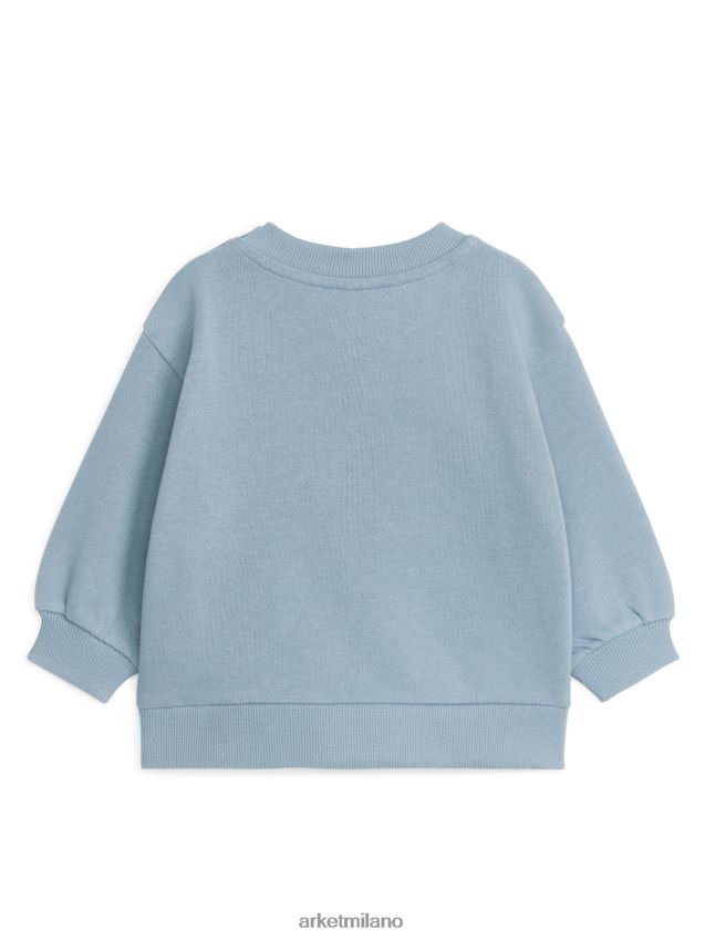 vestiario esso ARKET bambini felpa in cotone blu polveroso 6F0F6L1687