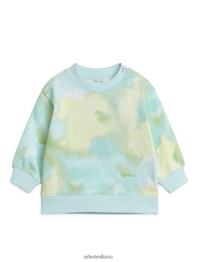 vestiario esso ARKET bambini felpa in cotone blu/tinta tie-dye 6F0F6L1698