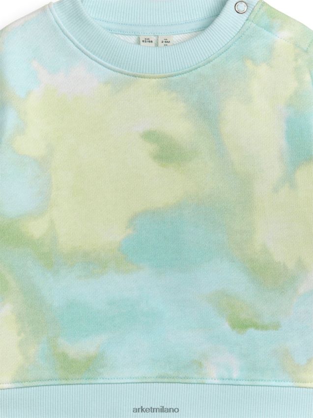 vestiario esso ARKET bambini felpa in cotone blu/tinta tie-dye 6F0F6L1698