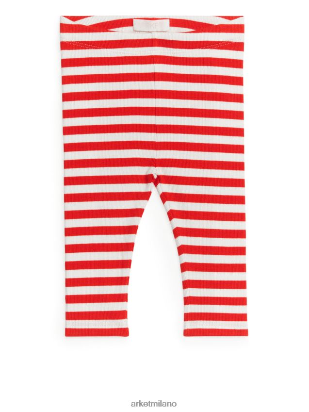 vestiario esso ARKET bambini leggings a coste bianco rosso 6F0F6L1726