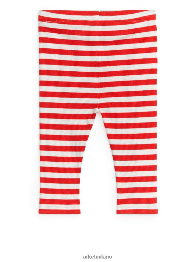vestiario esso ARKET bambini leggings a coste bianco rosso 6F0F6L1726