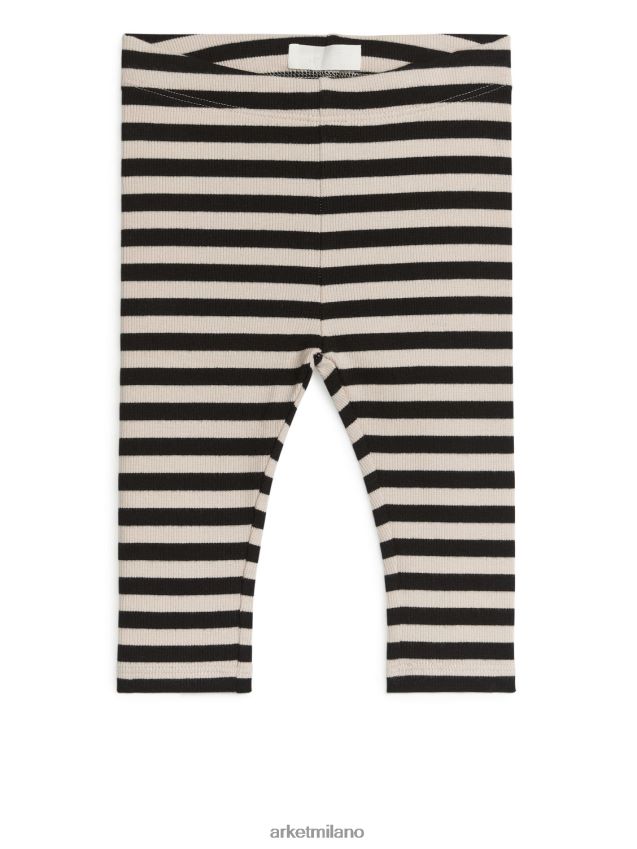 vestiario esso ARKET bambini leggings a coste nero/beige 6F0F6L1736