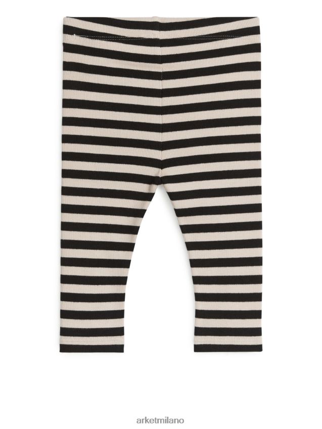 vestiario esso ARKET bambini leggings a coste nero/beige 6F0F6L1736