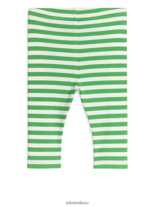 vestiario esso ARKET bambini leggings a coste verde/bianco 6F0F6L1713