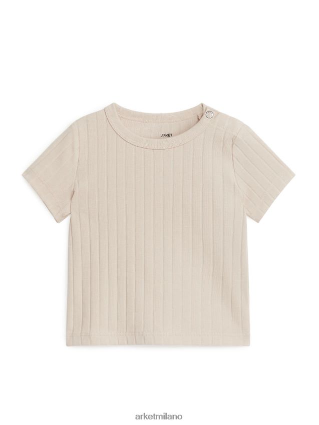vestiario esso ARKET bambini maglietta a coste beige 6F0F6L1759