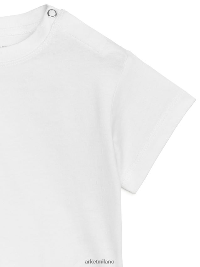 vestiario esso ARKET bambini maglietta a maniche corte bianco 6F0F6L1724