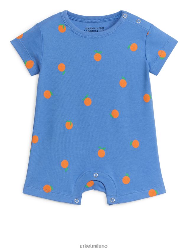 vestiario esso ARKET bambini pagliaccetto corto in maglia blu/arancione 6F0F6L1695
