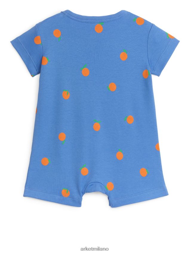 vestiario esso ARKET bambini pagliaccetto corto in maglia blu/arancione 6F0F6L1695